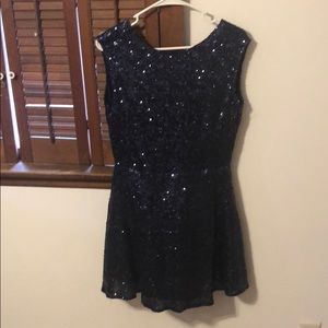 Navy Blue Sequined Dress